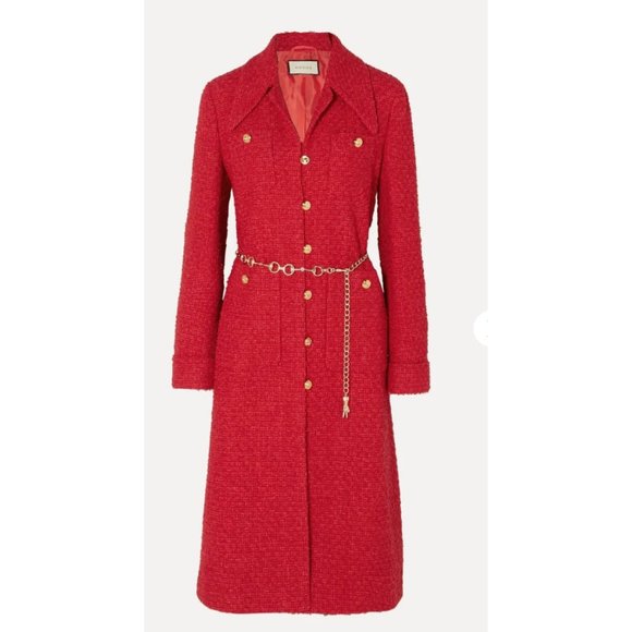 GUCCI Belted tweed coat - Picture 1 of 10